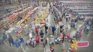 Indoor consignment sale at Florida State Fairgroun.